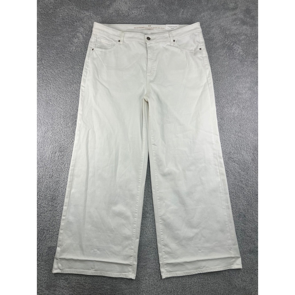 Chico's Jean Women 20R (40x30.5) White NWT Wide Leg So Slimming High Rise